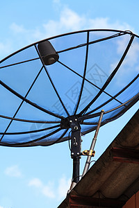 通讯站晨空卫星天盘讲话数据间谍上行电视通讯程序宽带播送天空背景