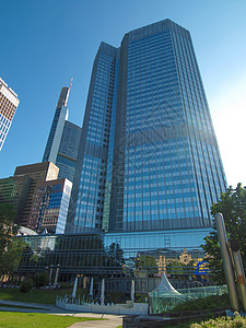 欧派木门法兰克福的欧洲央行联盟货币银行地标纪念碑摩天大楼背景