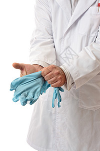 戴手套的医生或科学家背景图片