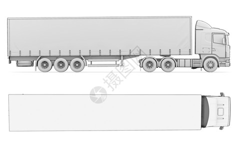 Slaych 白色卡车倾斜货运汽车车轮商业物流车辆牵引车拖拉机交通背景图片