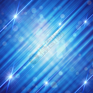 蓝色闪耀星星带有闪亮线和恒星的抽象蓝色背景背景