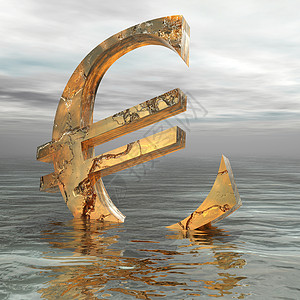 欧元危机通货膨胀日落股市经济危机市场价值货币贬值海洋破产债务背景图片