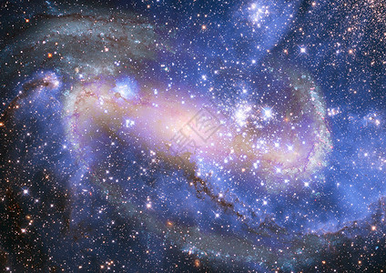 遥远的螺旋星系天空辉煌微光星云轨道辉光光环星星宇宙火花背景图片
