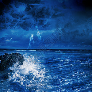 霹雳海上雷暴气氛雷雨地平线蓝色墙纸天空科学黑暗暴雨戏剧性背景