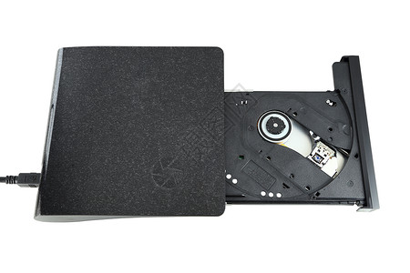 可移植 CdDvd 外部驱动器机动性硬件玩家笔记本光驱喷射记录录音机作家磁盘背景图片