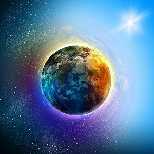 蓝色中地球地球行星科学网络月亮生态气氛技术平衡海洋太阳宇宙背景