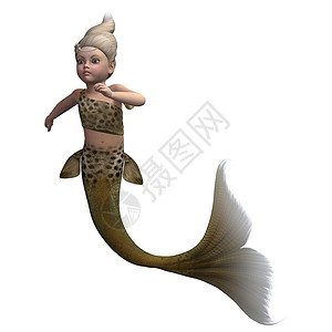 美人鱼鱼尾巴白色小美人鱼海洋生物艺术白色童话游泳神话女性孩子潜水婴儿背景