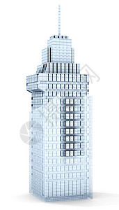 白色下摩天大楼蓝色的当代的高清图片