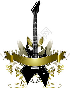吉他标签素材元素颜色高清图片