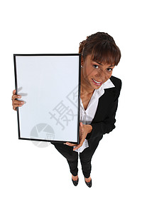 高危职业海报女商务人士举着白板背景