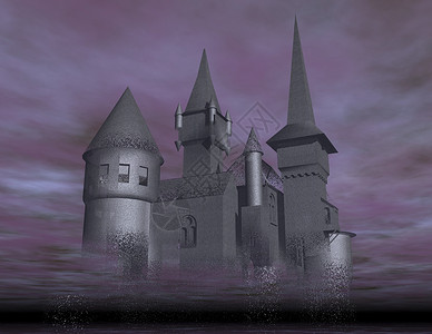 空中楼阁城堡中年建筑学幻术建筑魔法空气渲染童话神话天空背景