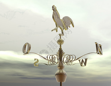 天气孔雀天空气象罗盘预报乐器公鸡风向标背景图片