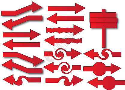 装饰粗箭头插图箭头运动阴影环境插图回收技术收藏圆圈红色背景
