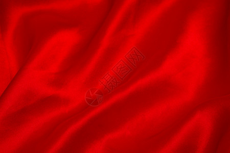 红丝绸褶皱涟漪背景图片