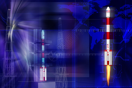 火箭想像力线条速度技术运动插图人造卫星背景图片