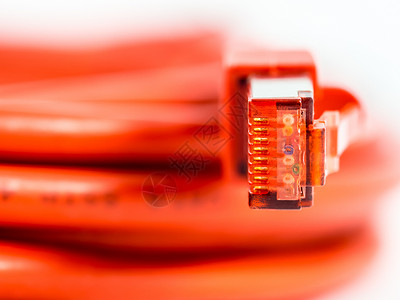超五类网络连接器局域网网线数据线红色互联网服务器用户线橙子电脑能力背景
