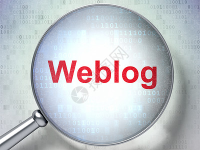 网站流量网络开发概念 Weblog(German)使用光学玻璃背景