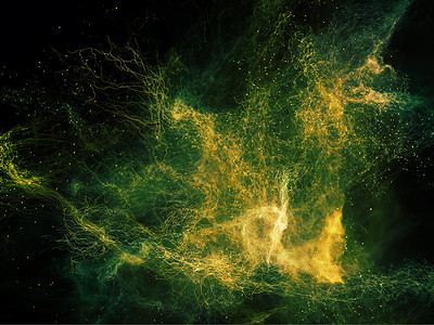 粒子模板分形星云组成漩涡曲线想像力卷须静脉金子运动宇宙技术科学背景