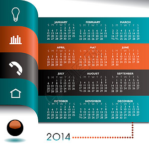 年会主视觉2014 创意信息日历2014年日程规划师打印互联网网站图表数据商业程序调度背景