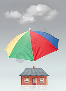 家庭保险安全抵押住宅房子财产彩虹房地产未婚夫背景图片