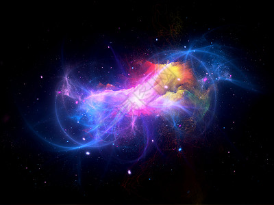 虚拟分形星云静脉技术卷须科学运动灯丝纤维曲线想像力物理学背景图片