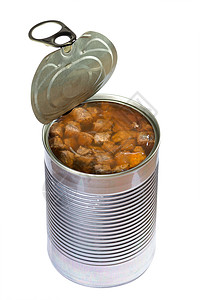 马口铁狗或猫罐头食物被隔离背景