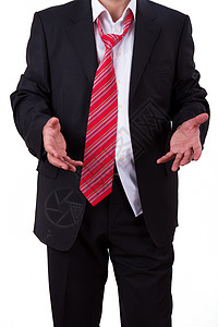 襶脾气暴躁的商务人士领带衣服影棚套装经理老板商务红色职业商业背景