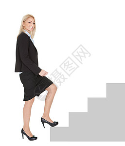 成功的商业妇女走上楼梯 走在楼梯上梯子教育愿望领导脚步人士进步挑战工作商务背景图片