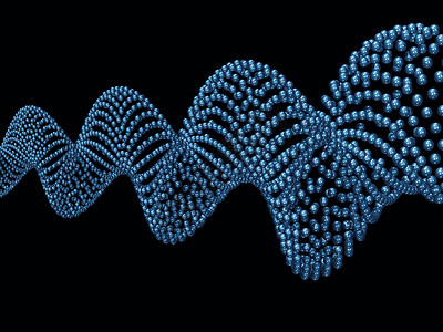 蓝螺旋物理力量教育黑色渲染正弦波蓝色科学几何学设计背景图片