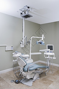 牙科办公室的牙医椅背景图片