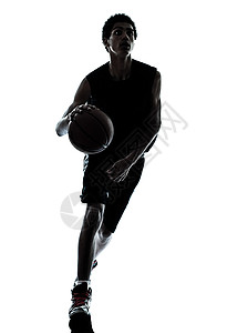1号篮球素材篮球运动员在环形图上漂流黑色阴影运动玩家运球训练男人年轻人男性成年人背景