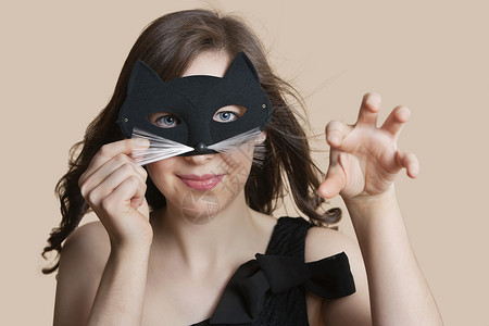 猫面具动物模仿覆盖高清图片