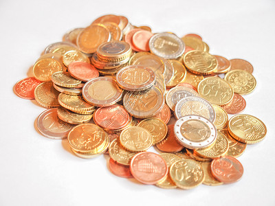 欧元货币财富硬币金融银行业商业背景图片