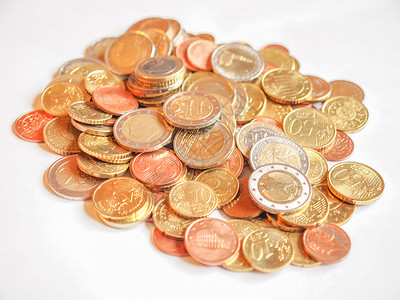 欧元货币硬币商业金融银行业财富背景图片