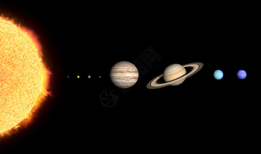 完整的太阳系空白空高清图片