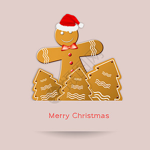 圣诞节的姜饼饼干姜饼圣诞袜装饰蛋糕惊喜饼干季节季节性假期插图背景图片