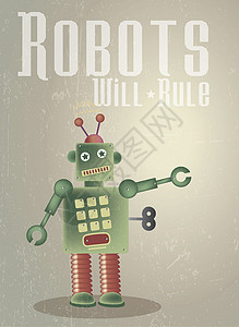 机器人宣传海报机器人规则背景