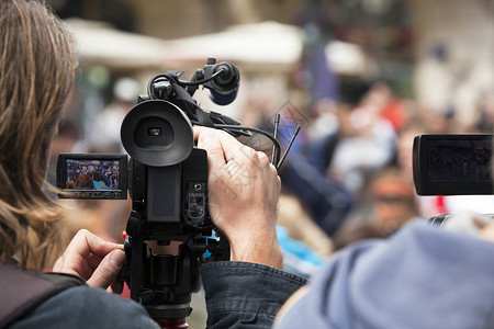 911事件录像摄像机视频面试行动活动报告文学记者麦克风广播摄像师全球背景