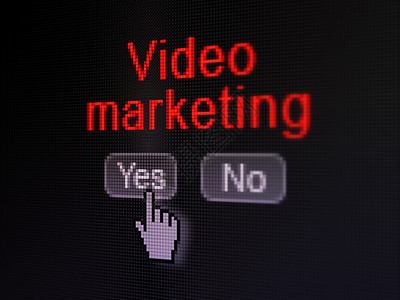 视频是个素材财务概念 数字电脑屏幕上的视频营销背景