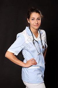 年轻女医生及听诊器服务女性医疗保险药品工作室保健从业者女士医院女孩图片