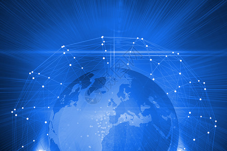 线条地球未来闪闪闪发光的地球国际绘图连接全球世界计算机辉光未来派范围技术背景