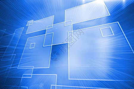 线性图案带闪亮方形的背景火花穿越计算机未来派白色技术绘图屏幕数字线条背景