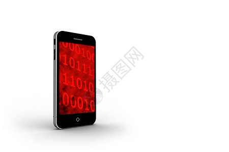 智能手机屏幕二进制代码技术绘图计算机编码媒体红色设备背景图片