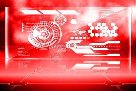 未来技术接口 未来技术界面电脑绘图计算机计算未来派红色背景图片