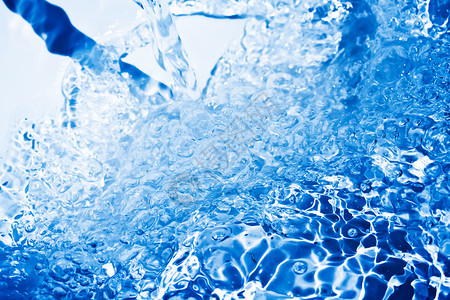 蓝水液体气泡运动飞溅波纹海浪宏观流动背景图片