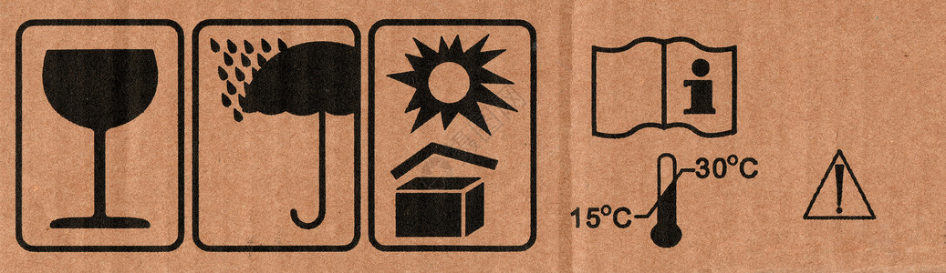 转移注意力印在纸板上的符号太阳木板插图标签物流玻璃警报船运注意力商品背景