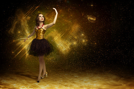 妇女跳舞有氧运动运动女性魅力女士飞行拼贴画艺术品蝴蝶黑发背景图片