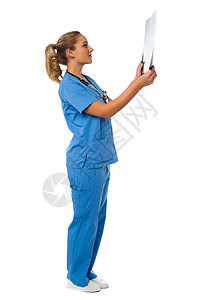 医生侧颜护士白色的高清图片