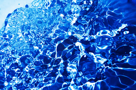 蓝水液体运动海浪气泡宏观波纹飞溅流动背景图片