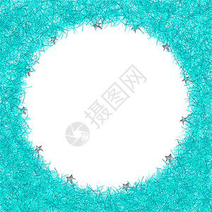 树藤圆圈框架Christmas 锡罐纹理背景文字空白长方形青色花环庆典星星装饰品风格边界季节卡片背景